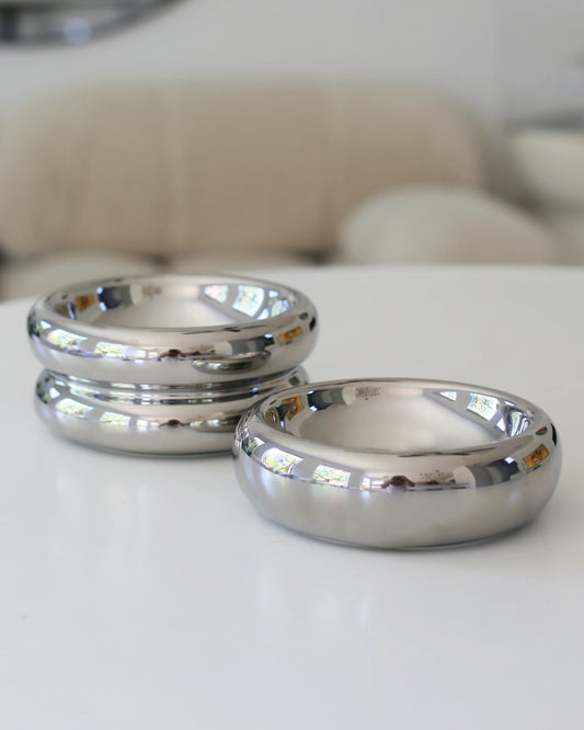 Halo Cat Food Bowl in Chrome